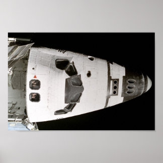 Atlantis besättning tittar upp i Mir Space Station Poster