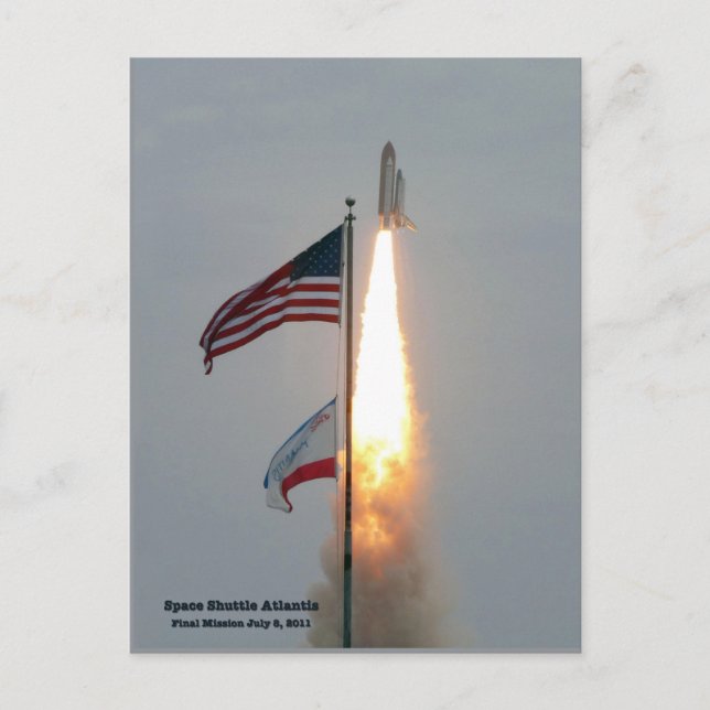 Atlantis final Liftoff 8 juli 2011 Vykort (Framsida)