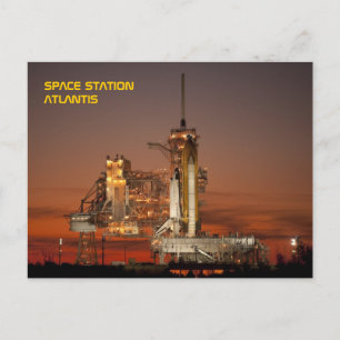 Atlantis för rymdfärgen vykort