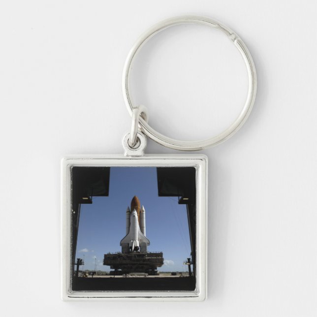 Atlantis Fyrkantig Silverfärgad Nyckelring (Framsidan)