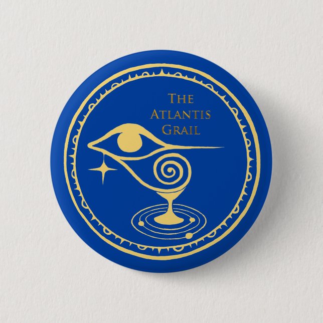 Atlantis Grail Logotyp Button - Blue Quadrant Knapp (Framsida)