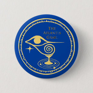 Atlantis Grail Logotyp Button - Blue Quadrant Knapp
