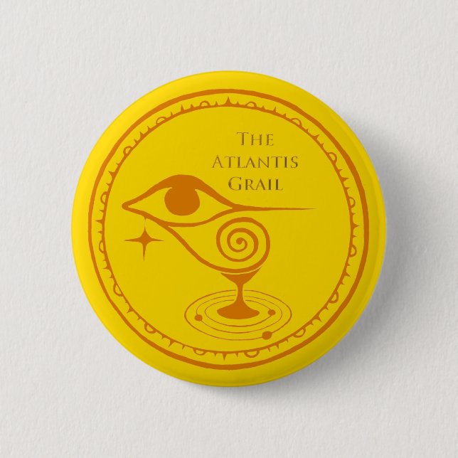 Atlantis Grail Logotyp Button - Gult Quadrant Knapp (Framsida)