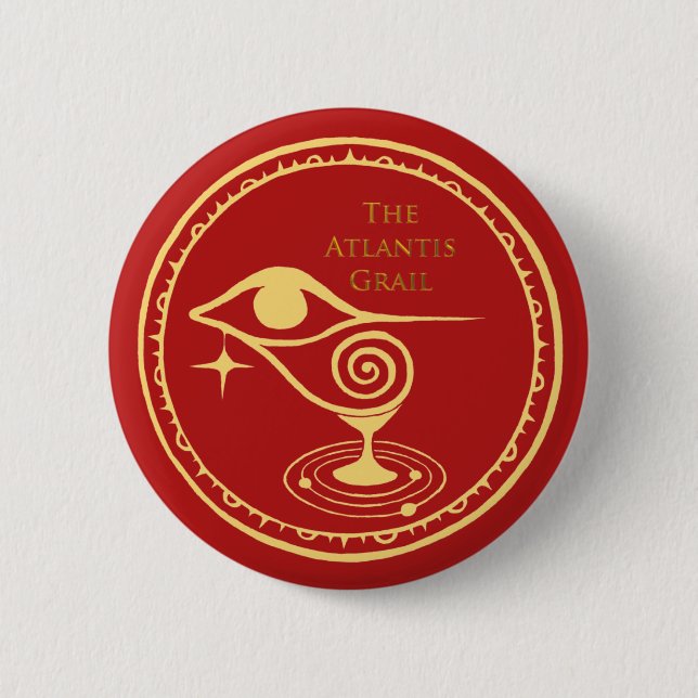 Atlantis Grail Logotyp Button - Red Quadrant Knapp (Framsida)