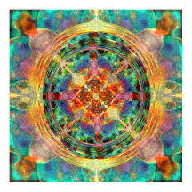 Atlantis inspirerade Rainbow Mandala Blue och Guld