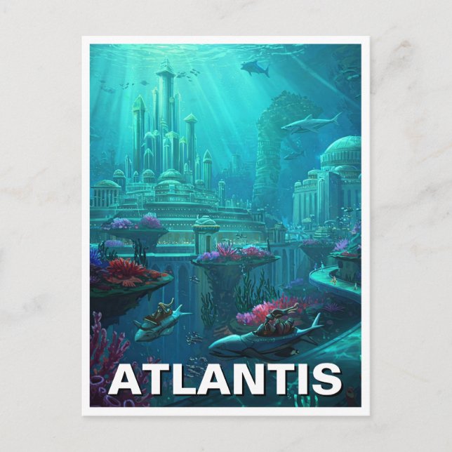 Atlantis Mythology Travel Vykort (Framsida)