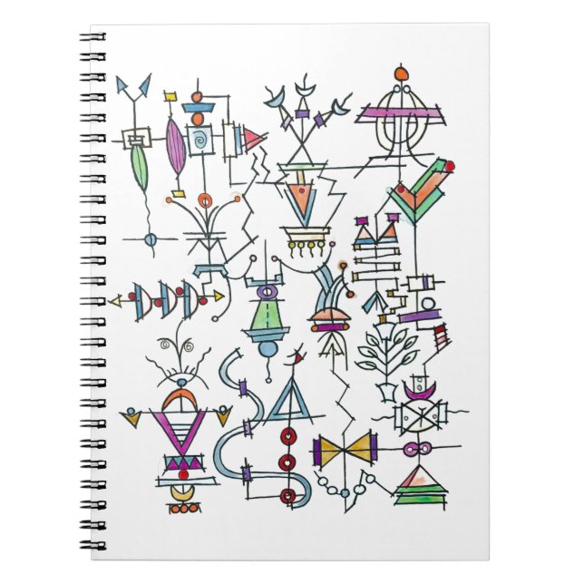 Atlantis Two-Whimsical Hand Målad Abstrakt Konst Anteckningsbok (Framsidan)