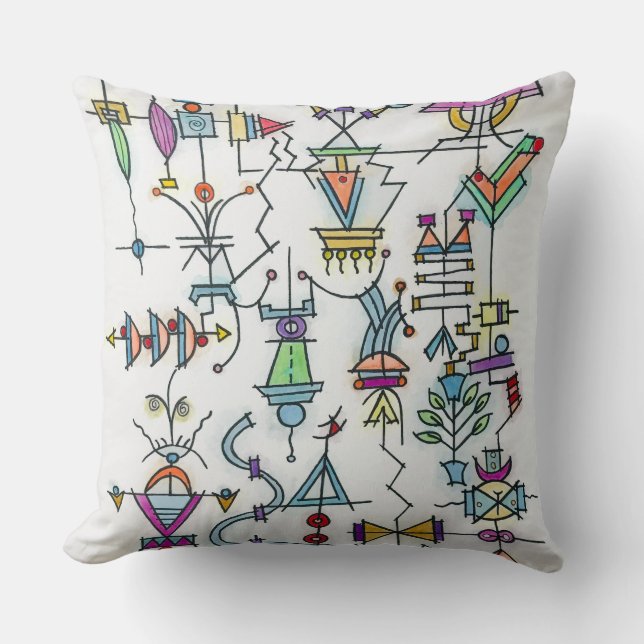 Atlantis Two-Whimsical Modern Geometric Symbols Kudde (Framsida)