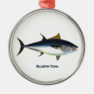 Atlantisk Bluefintonfiskprydnad Julgransprydnad Metall