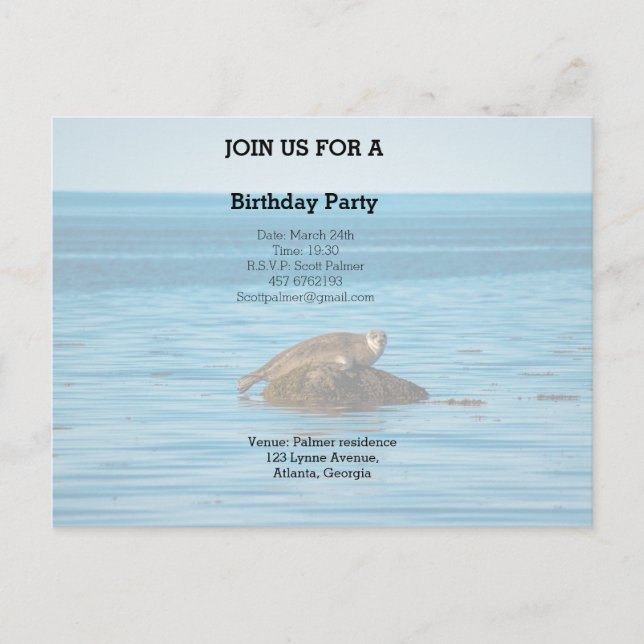 Atlantisk hamnförsegling inbjudan vykort (Framsida)