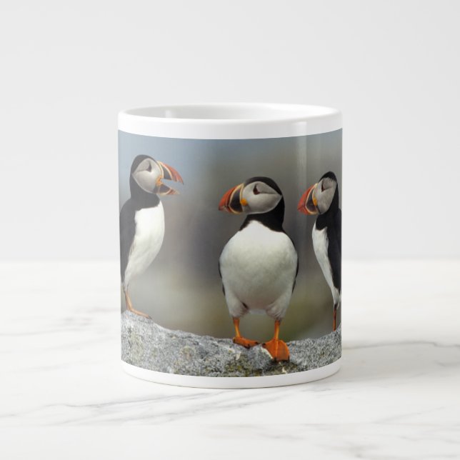Atlantisk lunnefågelgrupp jumbo mugg (Framsidan)