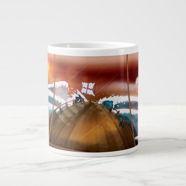 Atlantisk Ocean Storm Fartyg Jumbo Mugg (Framsidan)