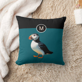 Atlantisk puffin Coastal Bird Wildlife Monogrammed Kudde