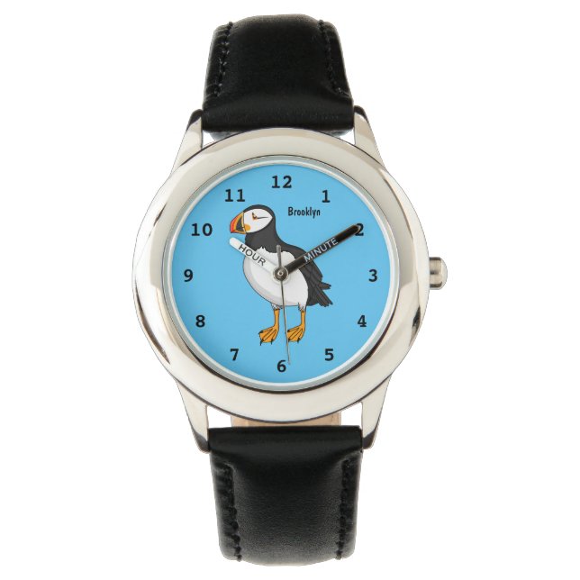 Atlantisk puffin-illustration armbandsur (Framsida)