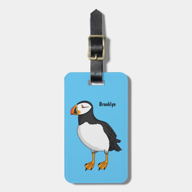 Atlantisk puffin-illustration bagagebricka (Vertikal Framsida)