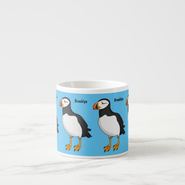 Atlantisk puffin-illustration espressomugg (Framsidan)