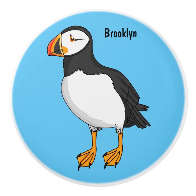 Atlantisk puffin-illustration knopp (Framsidan)