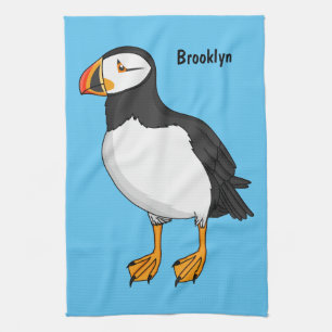 Atlantisk puffin-illustration kökshandduk