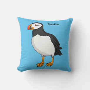 Atlantisk puffin-illustration kudde