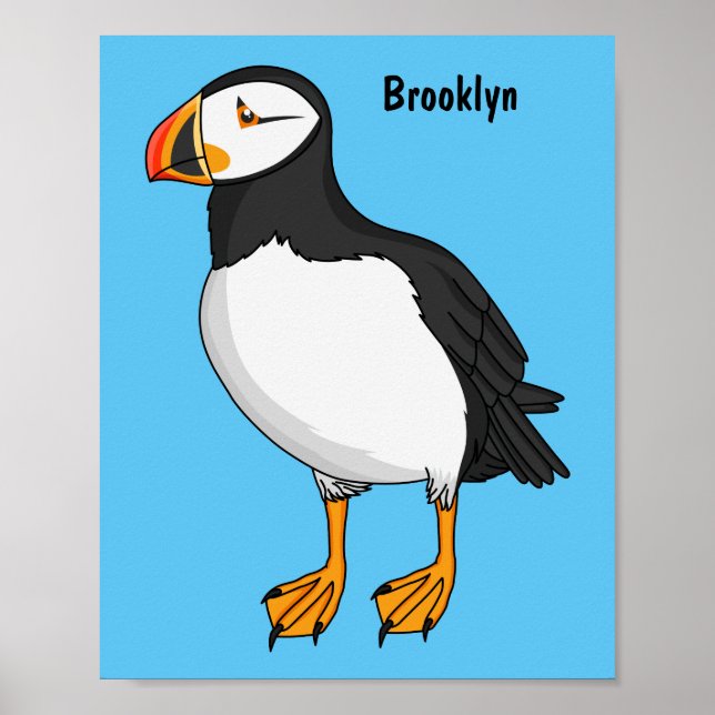 Atlantisk puffin-illustration poster (Framsidan)