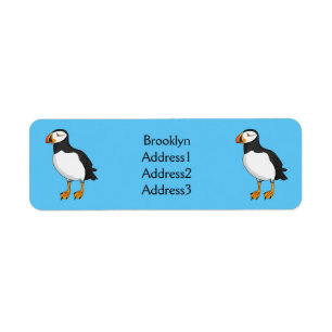 Atlantisk puffin-illustration returadress etikett