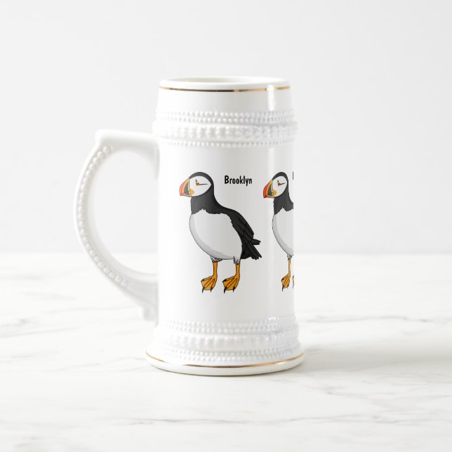 Atlantisk puffin-illustration sejdel (Vänster)