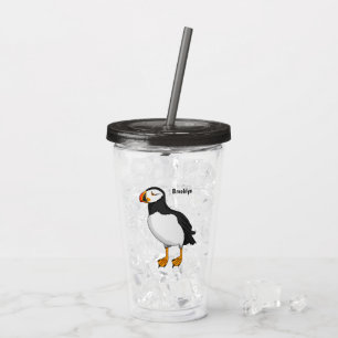 Atlantisk puffin-illustration take away mugg