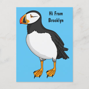 Atlantisk puffin-illustration vykort