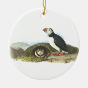 Atlantisk Puffin, John Audubon Julgransprydnad Keramik