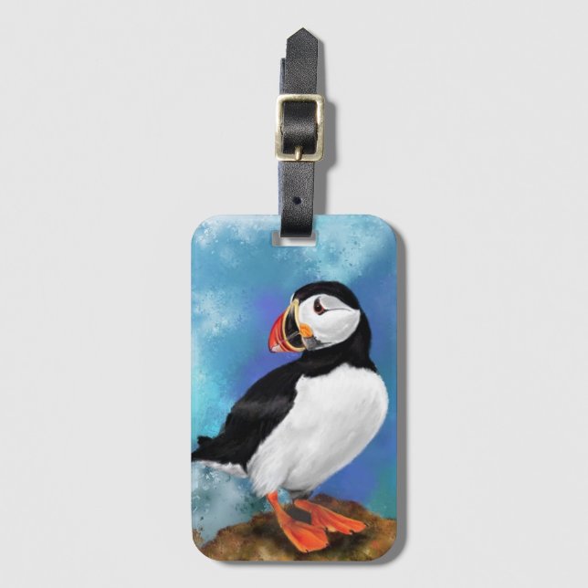 Atlantisk puffin Luggage Tag Bagagebricka (Framsida vertikal)