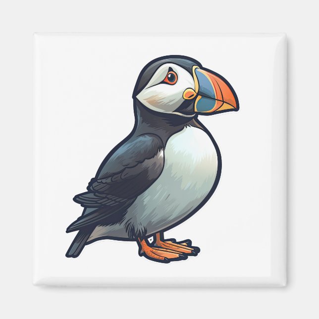 Atlantisk puffin magnet (Framsidan)