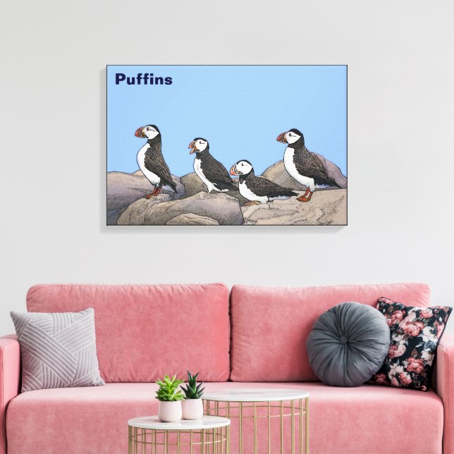 Atlantisk puffins canvastryck (Insitu (Vardagsrum))