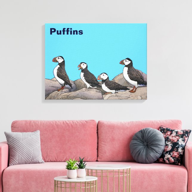 Atlantisk puffins canvastryck (Insitu (Vardagsrum))