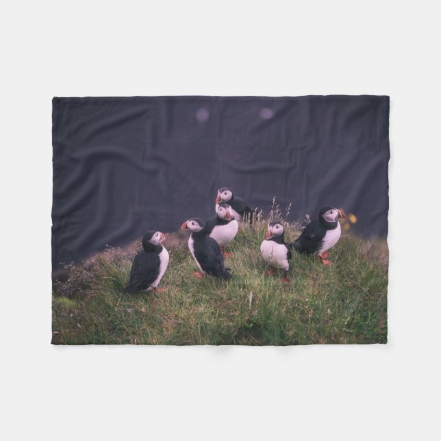 Atlantisk puffins fleecefilt (Framsidan (Horisontell))