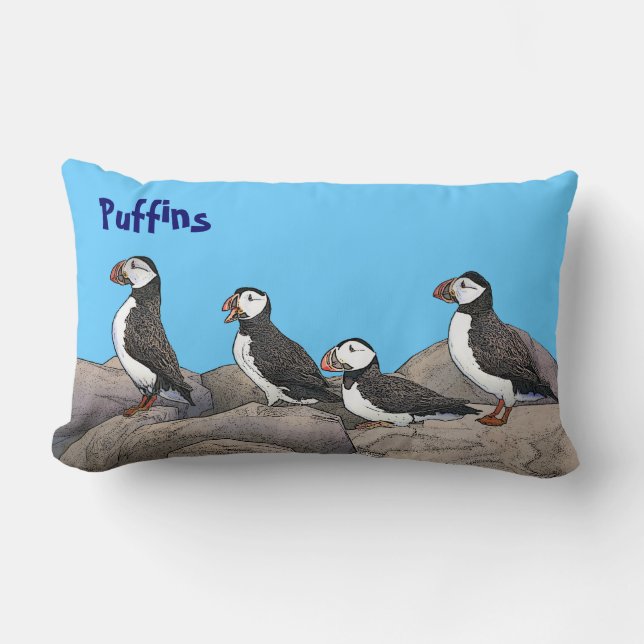 Atlantisk puffins lumbarkudde (Framsida)
