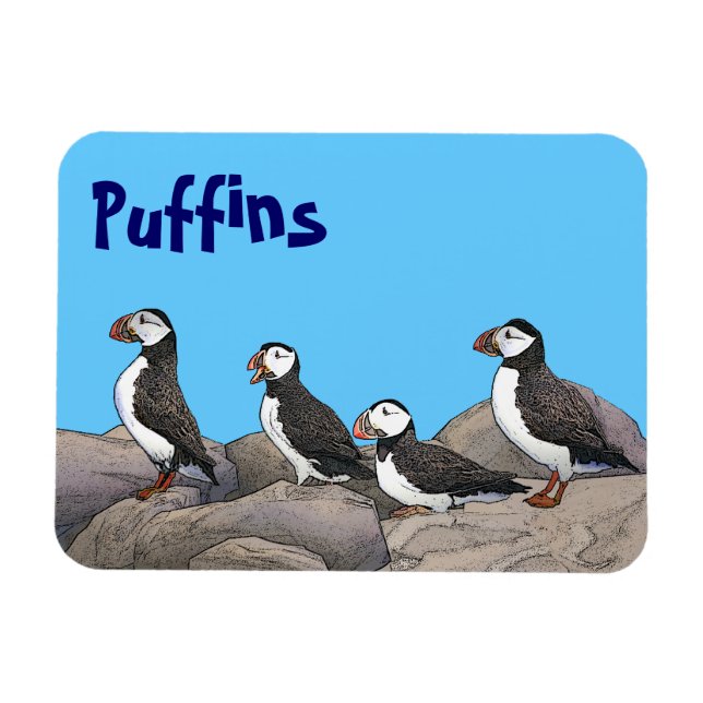 Atlantisk puffins magnet (Horisontell)