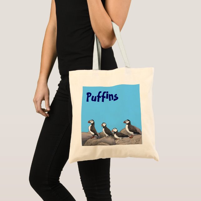 Atlantisk puffins tygkasse (Framsida (produkt))