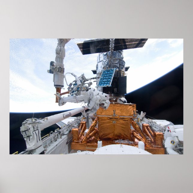 Atlantisk rymdfärgsbuss och mobilteleskop poster (Framsidan)