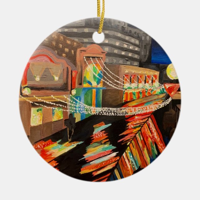 Atlantisk stadsborrpromenad som målar ornament (Framsidan)