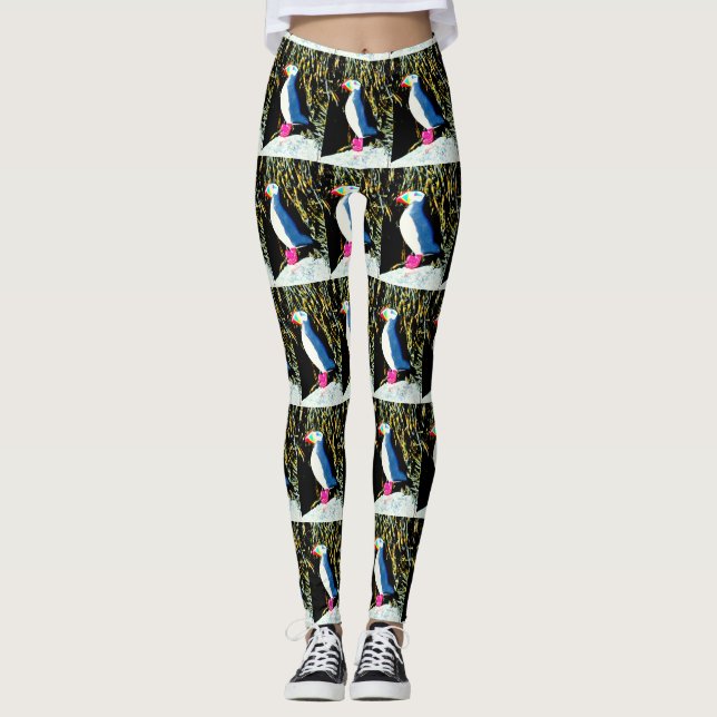 atlantiskt stå för puffins leggings (Framsida)
