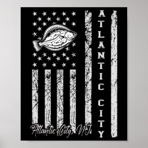 Atlantstad Nj för fiskare som bedriver fiske efter Poster