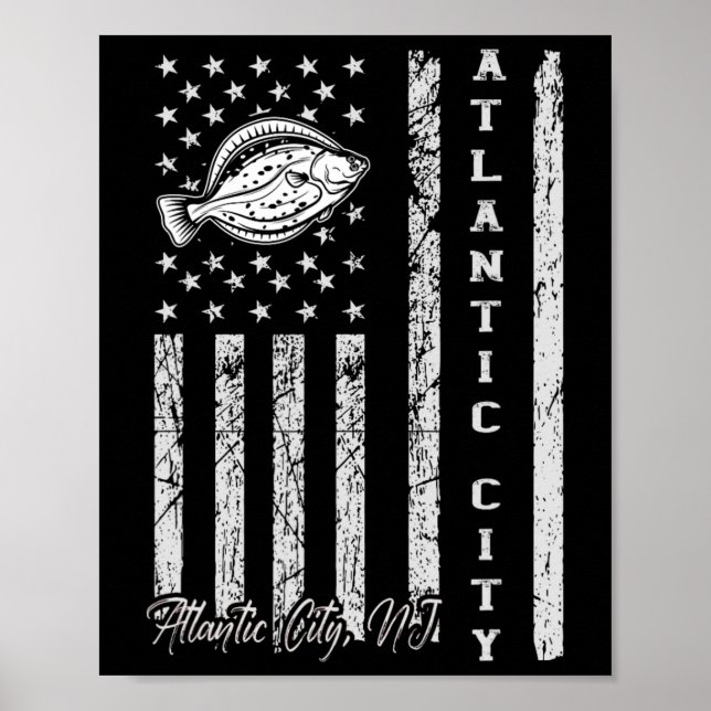 Atlantstad Nj för fiskare som bedriver fiske efter Poster (Framsidan)