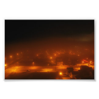 Atlantstad under Fog 4 tum x 6 tum Skriv ut Fototryck