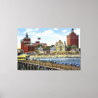 Atlantstaden New jersey längs kustlinjen Canvastryck