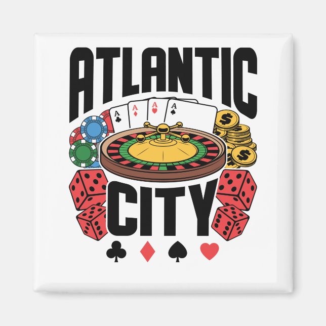 Atlantstadens kasinospel i New jersey Magnet (Framsidan)