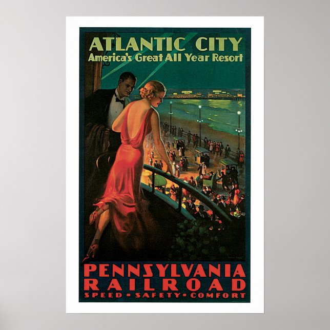 Atlantstadens Vintage resor Poster (Framsidan)