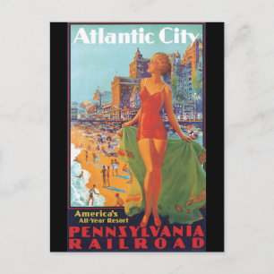 Atlantstadens Vintage resor Poster Vykort