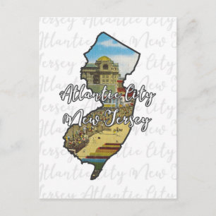 Atlantstads inspirationskort, New jersey vintage Vykort