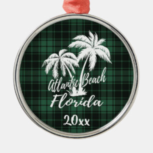 Atlantsträdda Florida Handflatan Träd Grönt Pla Julgransprydnad Metall
