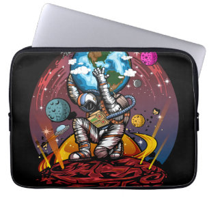 Atlas Astronaut Håller Jorden Mars Galaxy Bärbar D Laptop Fodral